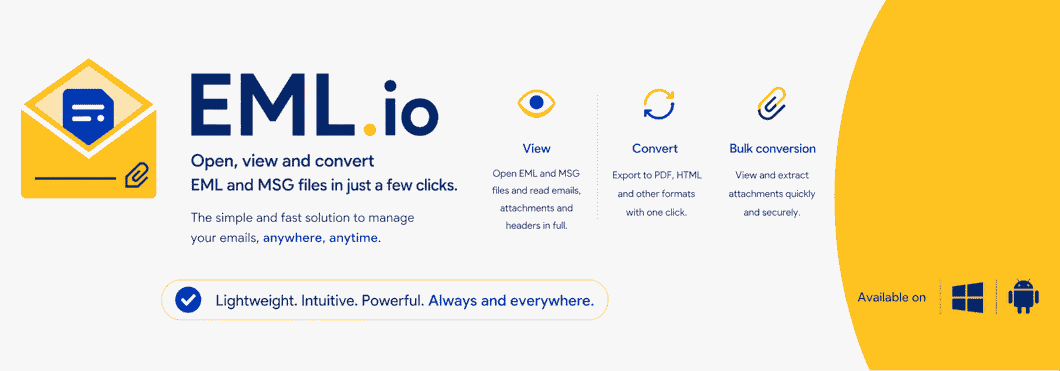 Screenshot of EML.io - E-mail message viewer and manager