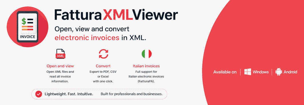 Screenshot of FXMLViewer - XML electronic invoice viewer